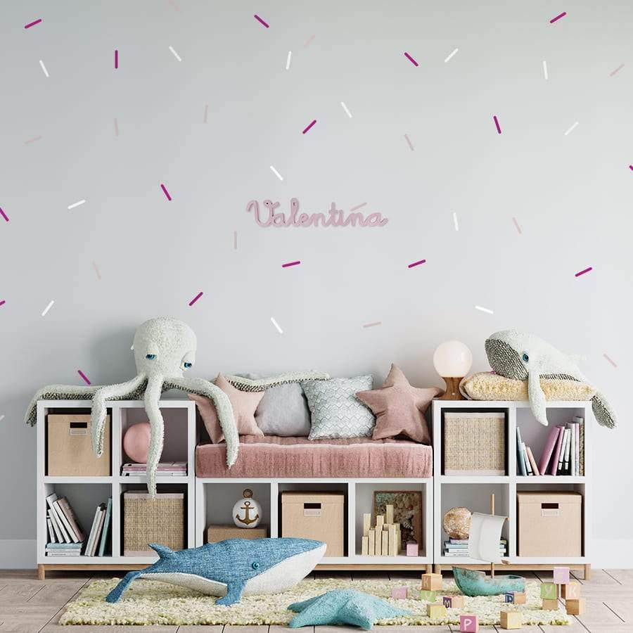 Nombre de madera estilo school #color_Rosa