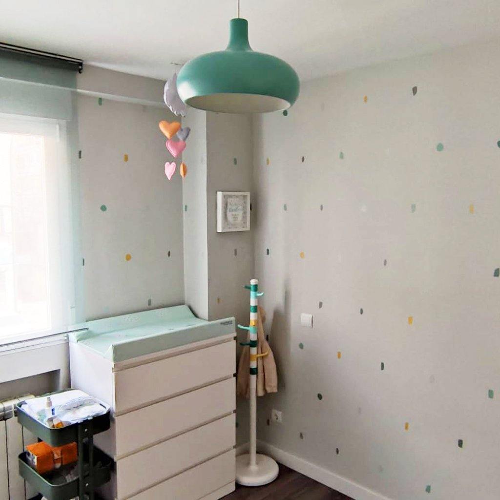 Decoracion dormitorio de bebé con Vinilo infantil de Manchas para pared -Nicolasito.es #color_Pastel mint