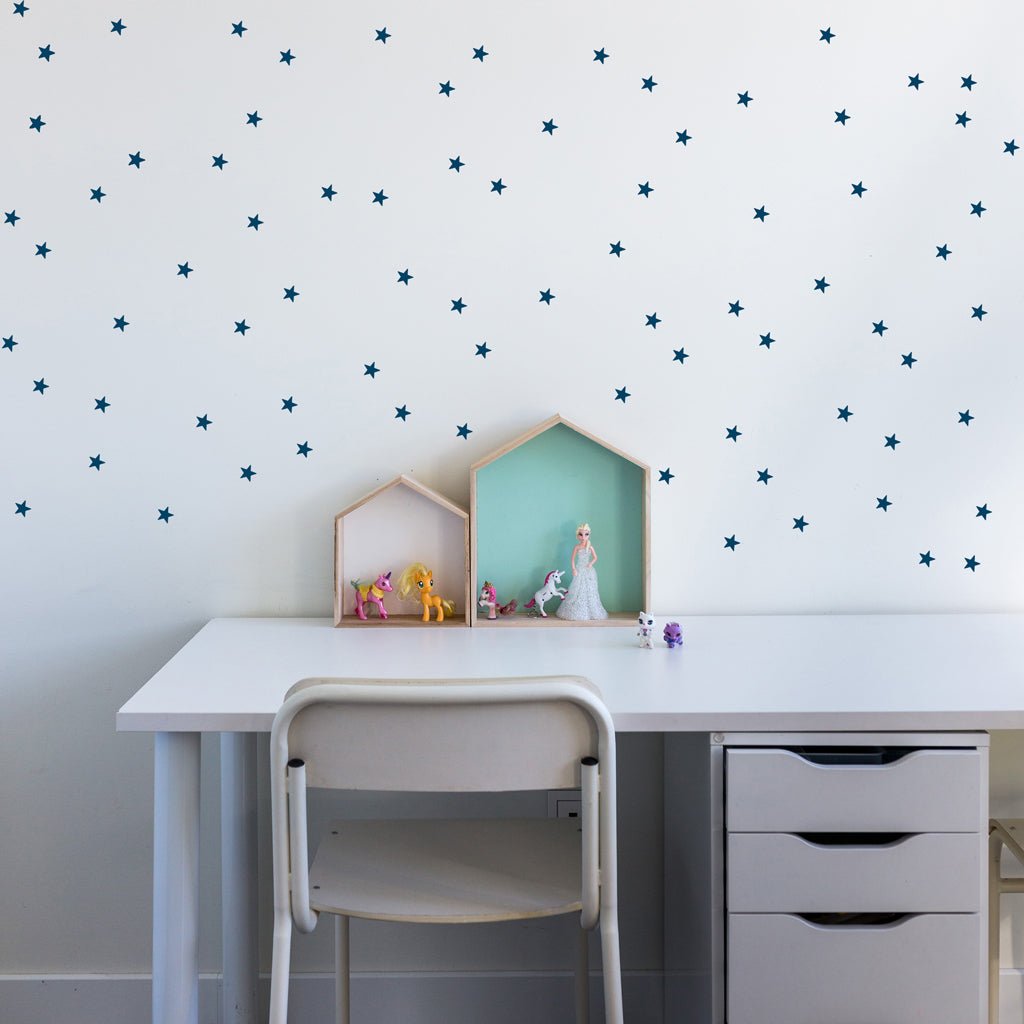 Ideas decoración sala de estudios infantil estrellitas #color_Azul marino