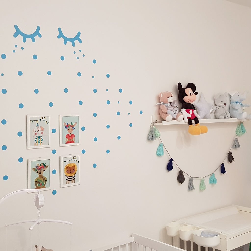 Vinilo ojitos decoración infantil #color_Azul