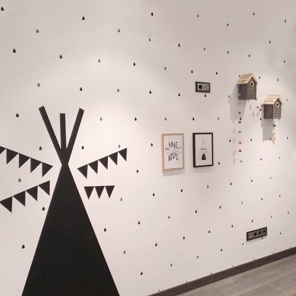 Decoracion infantil gotitas Nicolasito.es #color_Negro