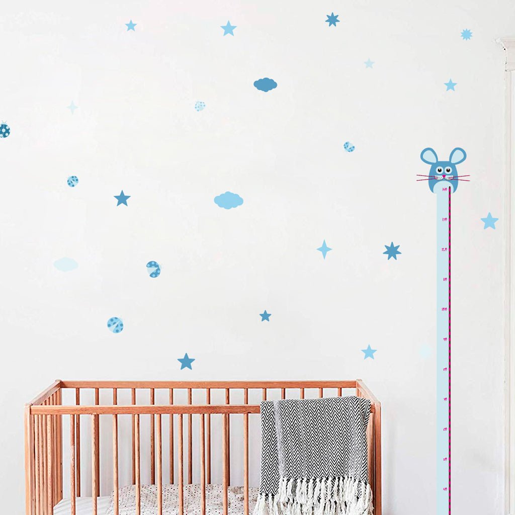 Vinilo medidor infantil Ratón #color_Azul