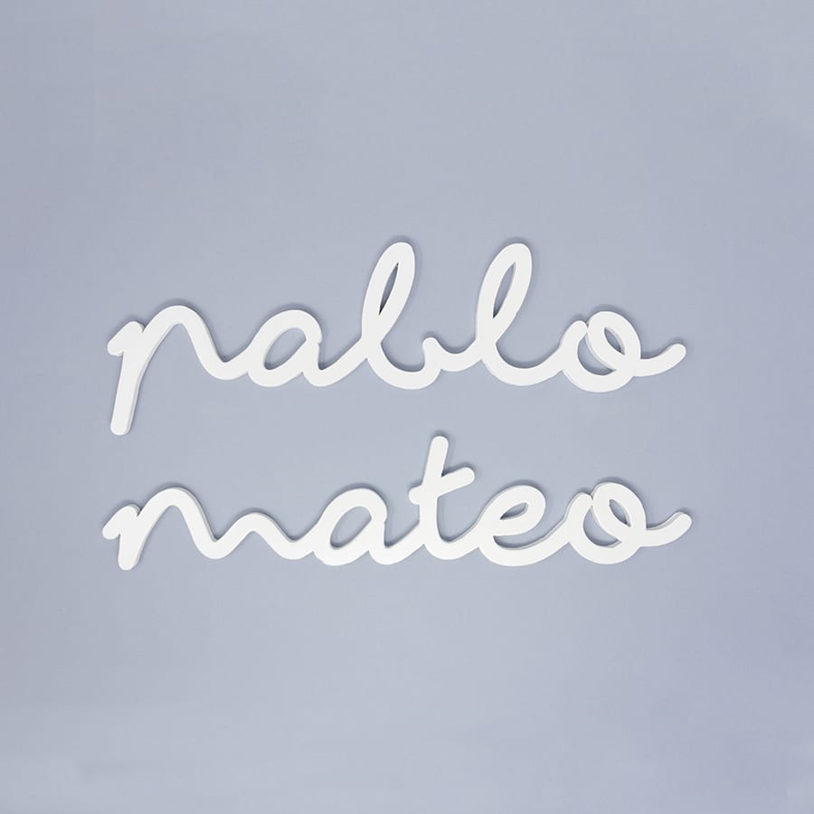 Nombres madera blancos de niños Nicolasito #color_Blanco