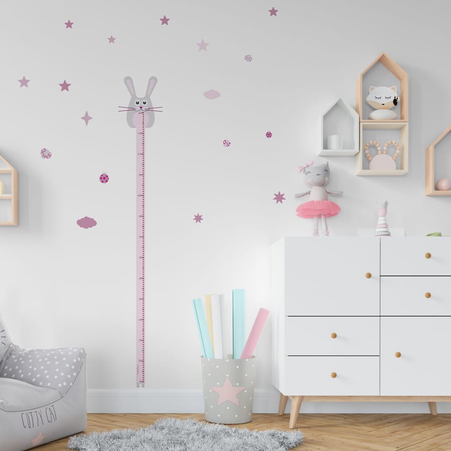 Vinilo medidor conejo #color_Rosa