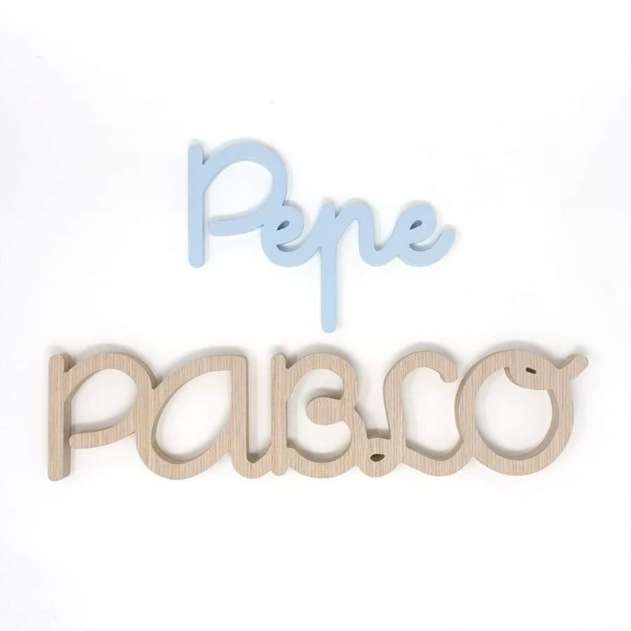 Nombres personalizados en madera para niños #color_Azul cielo
