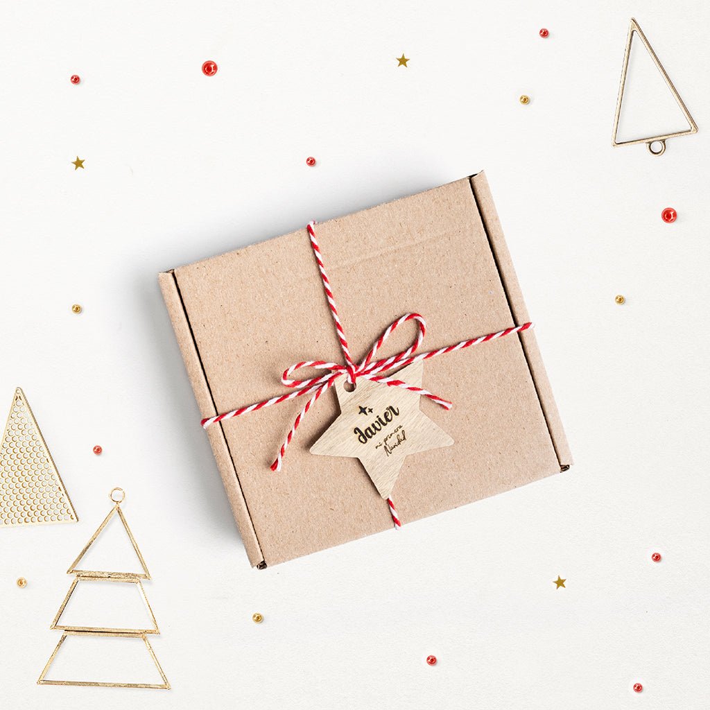 Adorno de Navidad personalizado empaquetado para regalo, detalle navideño bonito y sostenible para toda la familia - Nicolasito.es #color_Estrella Navidad