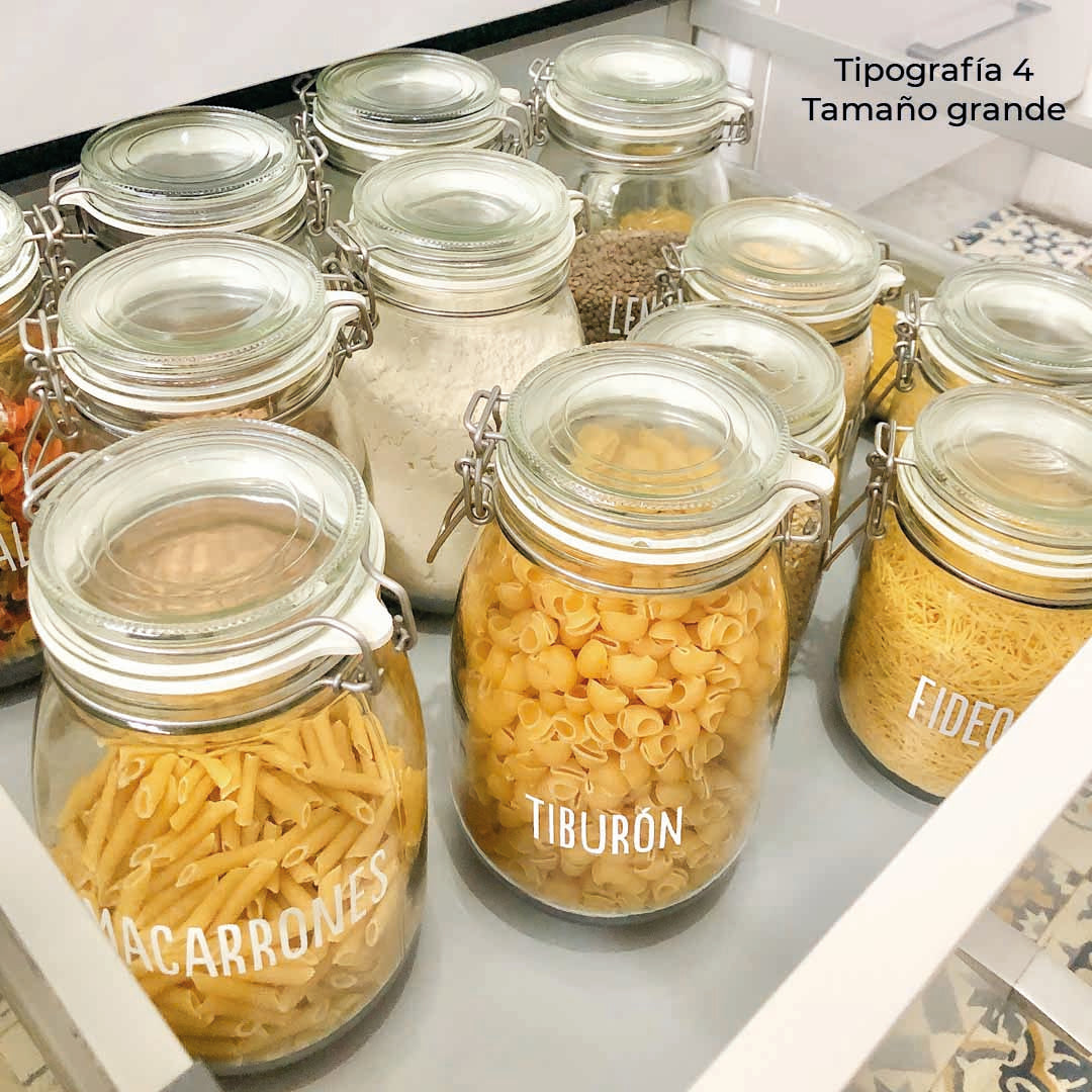 Etiquetas adhesivas recortadas para organización de tuppers y frascos de cocina - Nicolasito.es #Tamaño_grande