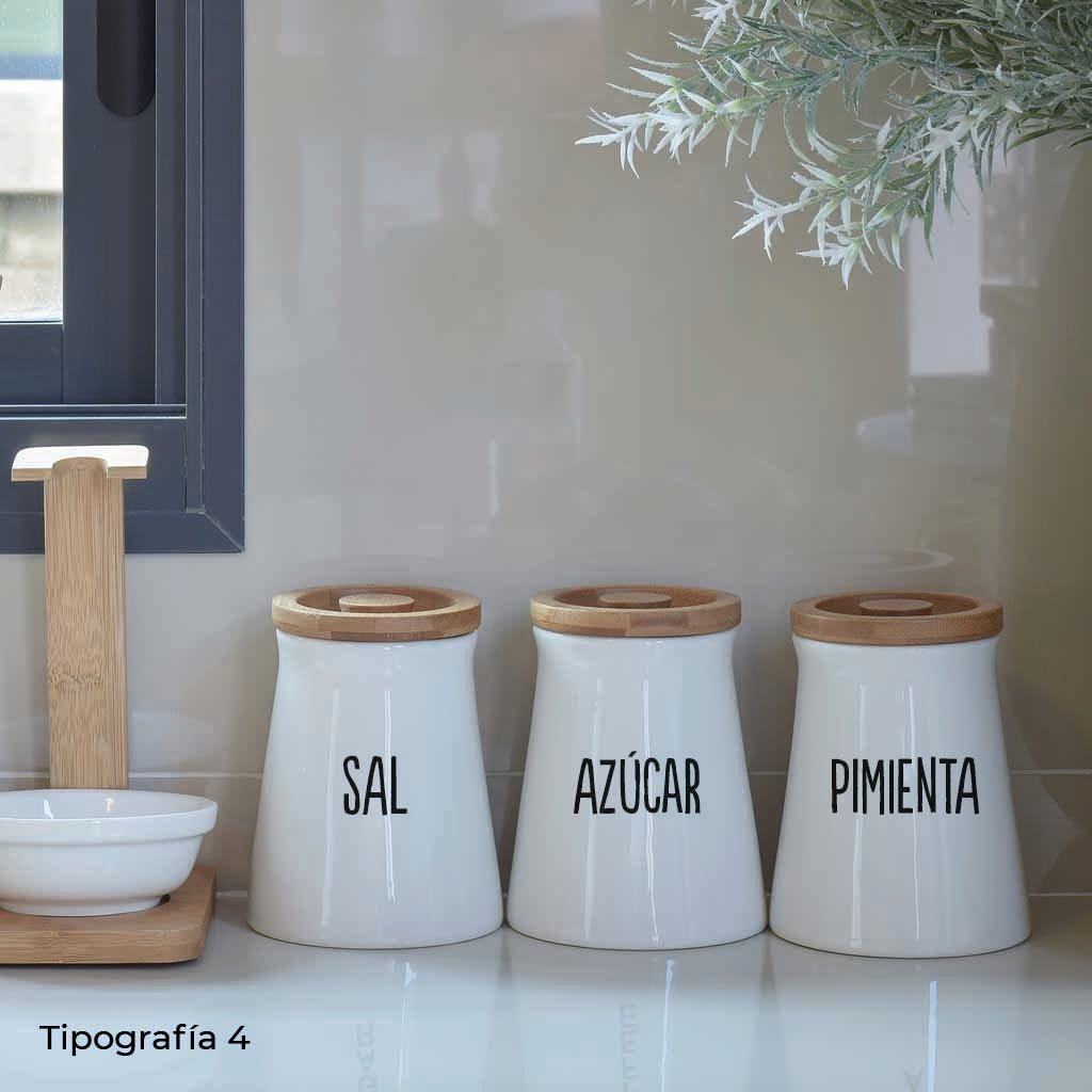 Personalización de etiquetas con tipografía elegante para organizacion de botes de cocina - Nicolasito.es #Tamaño_Mediano