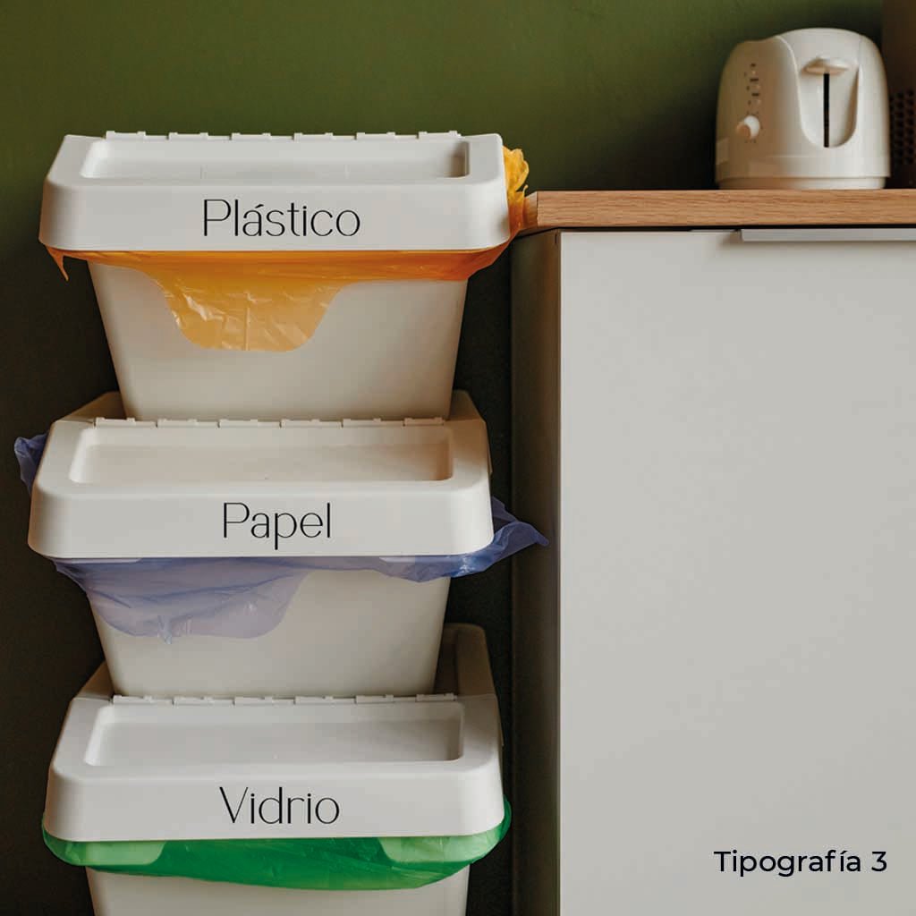 Etiquetas adhesivas y personalizadas sobre cajas de reciclaje para tenerlo todo organizado - Nicolasito.es #Tamaño_grande