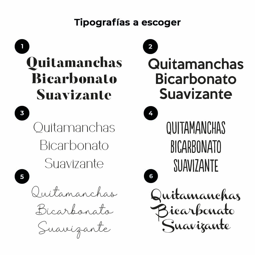 Imagen que muestra los diferentes tipos de letras a elegir para las etiquetas organizadoras para botes del hogar -Nicolasito.es