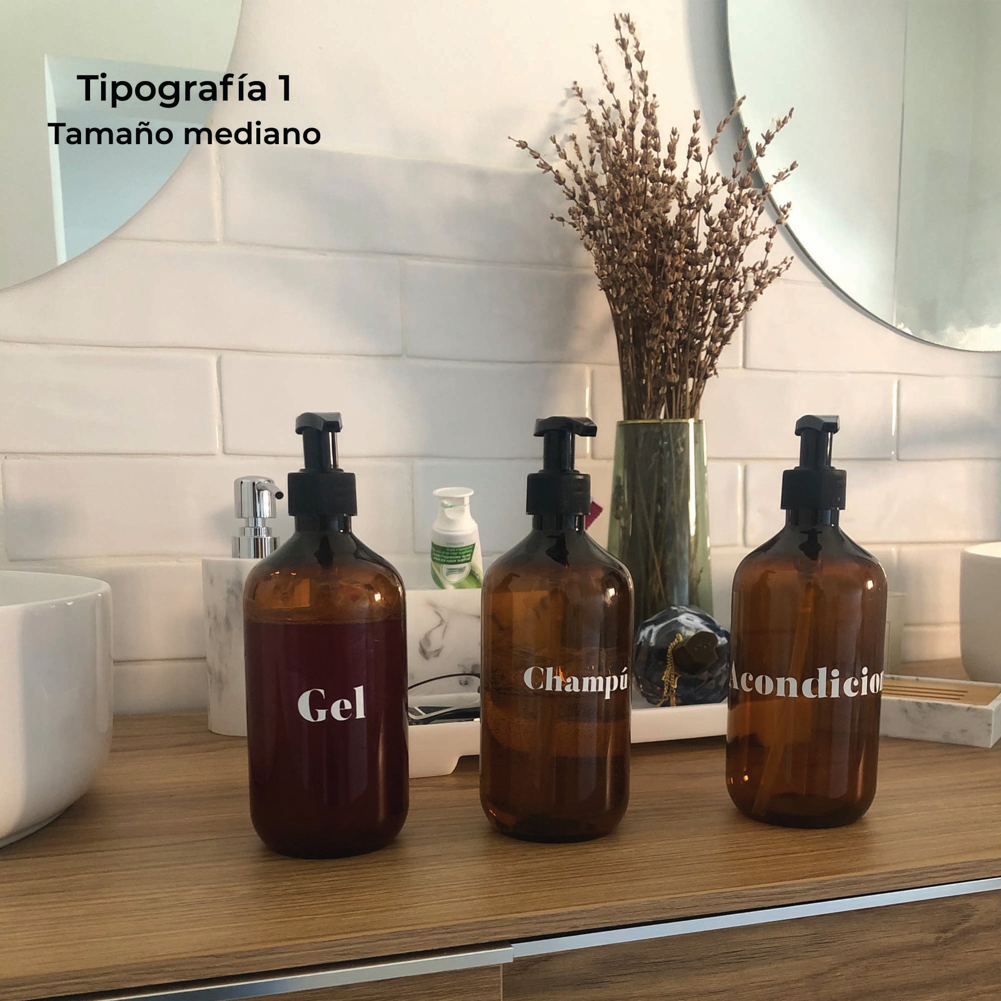 Pegatinas personalizadas blancas con nombres para organizar botes de baño – tipografía elegante - Nicolasito.es #Tamaño_Mediano