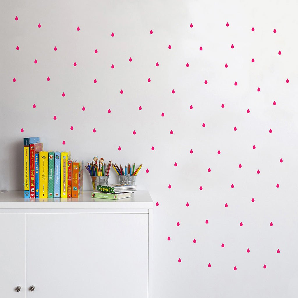 Vinilo gotitas de lluvia decoración infantil #color_Fucsia