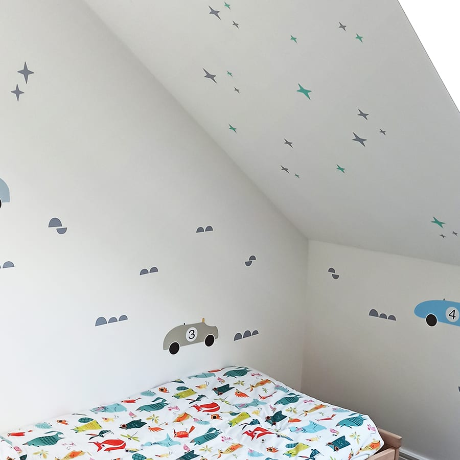 Adhesivos decorativos de coches clásicos estilo vintage para personalizar paredes - Nicolasito.es #color_Azul