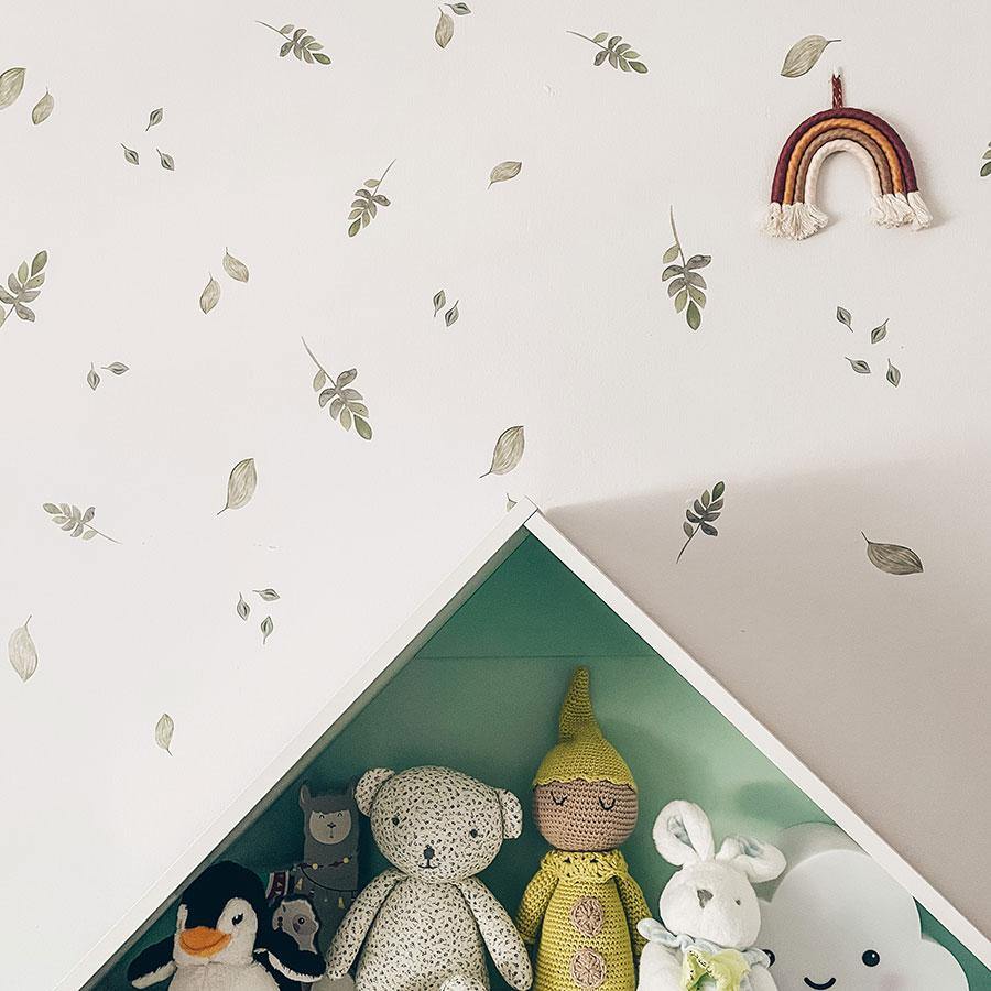 Comprar online Vinilo decorativo infantil de hojas acuarela nicolasito