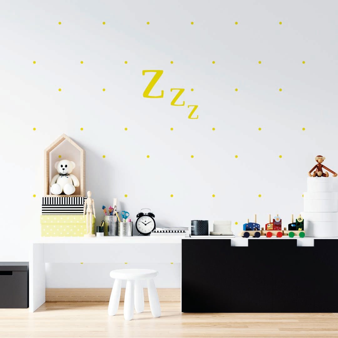 Vinilo decorativo Zzz reutilizable para personalizar dormitorios infantiles - Nicolasito.es #color_Amarillo