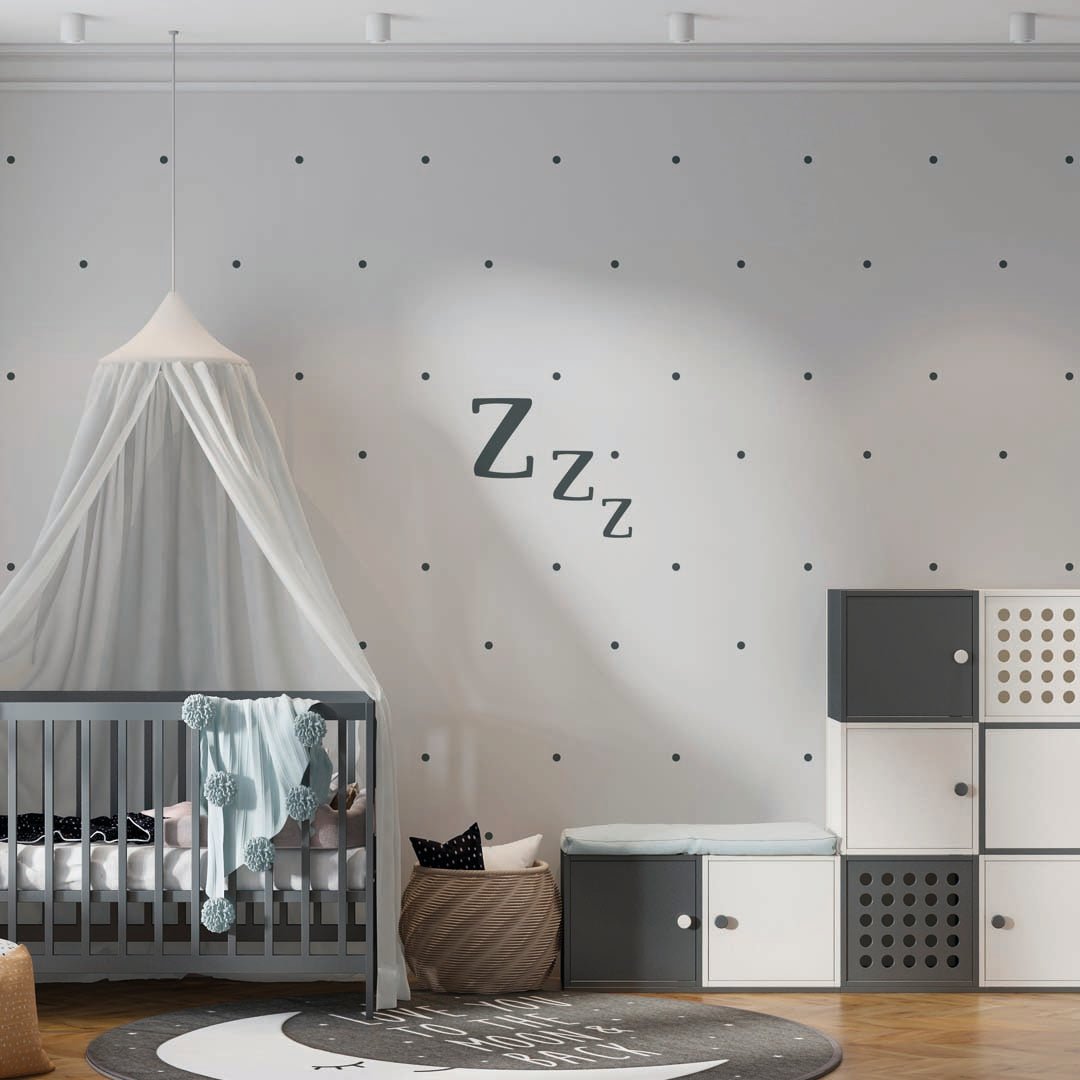 Vinilo pared Zzz en color gris oscuro para decorar habitación de bebé - Nicolasito.es #color_Gris oscuro