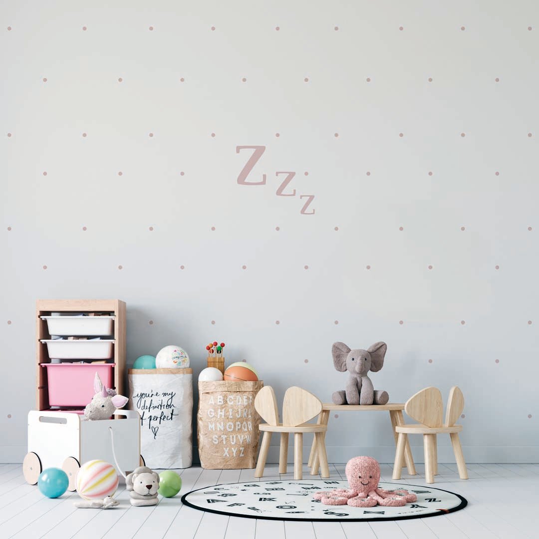 Patrón de vinilo pared Zzz perfecto para decorar zona de juegos infantil - Nicolasito.es #color_Rosa