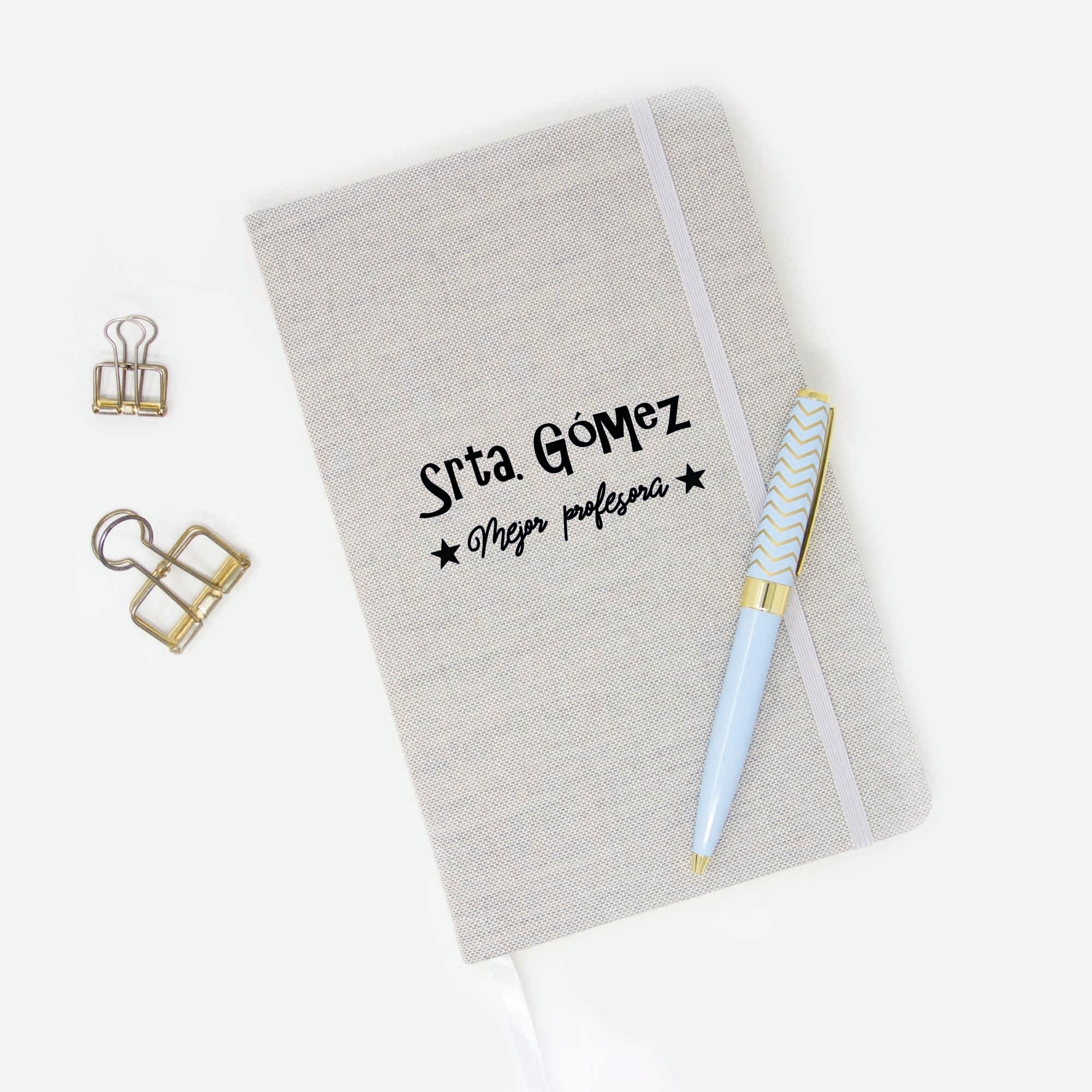 Libreta de tela personalizada para regalar a los profesores #diseño_Opción 2