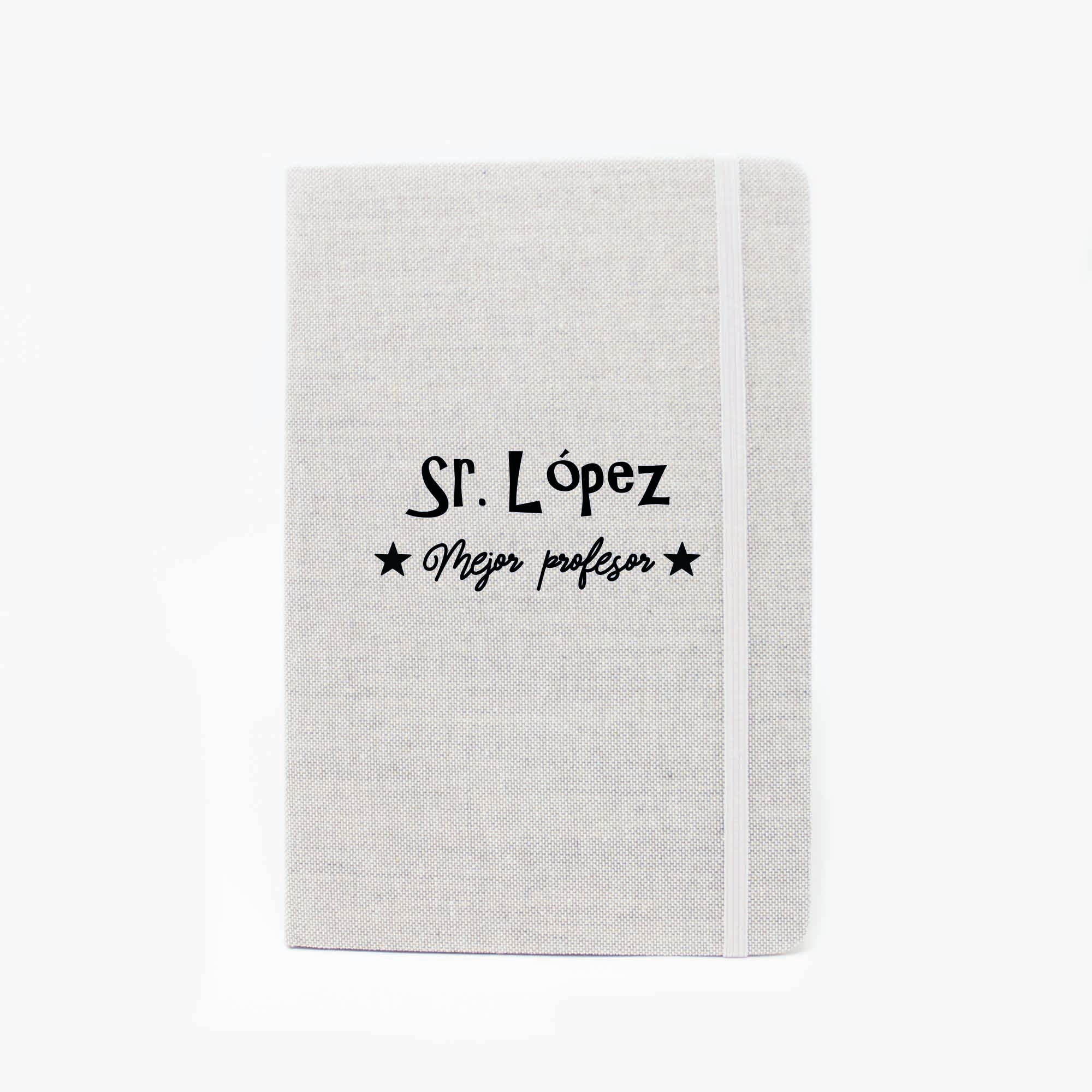 Libreta de tela personalizada para regalar a los profesores #diseño_Opción 2