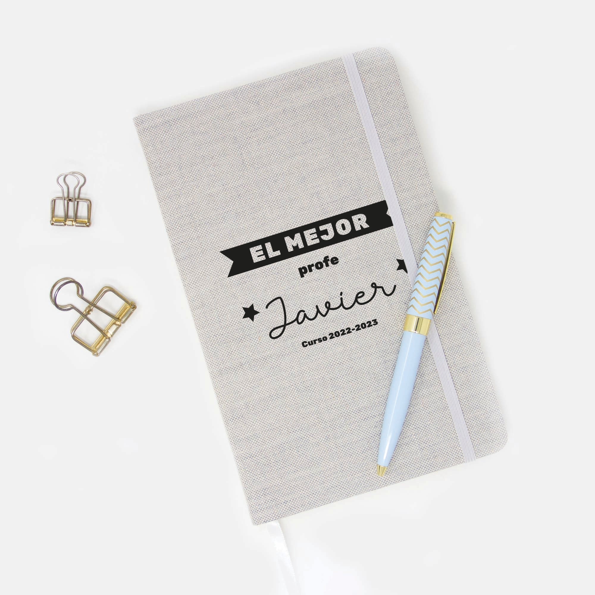 Libreta de tela personalizada para regalar a los profesores #diseño_Opción 1