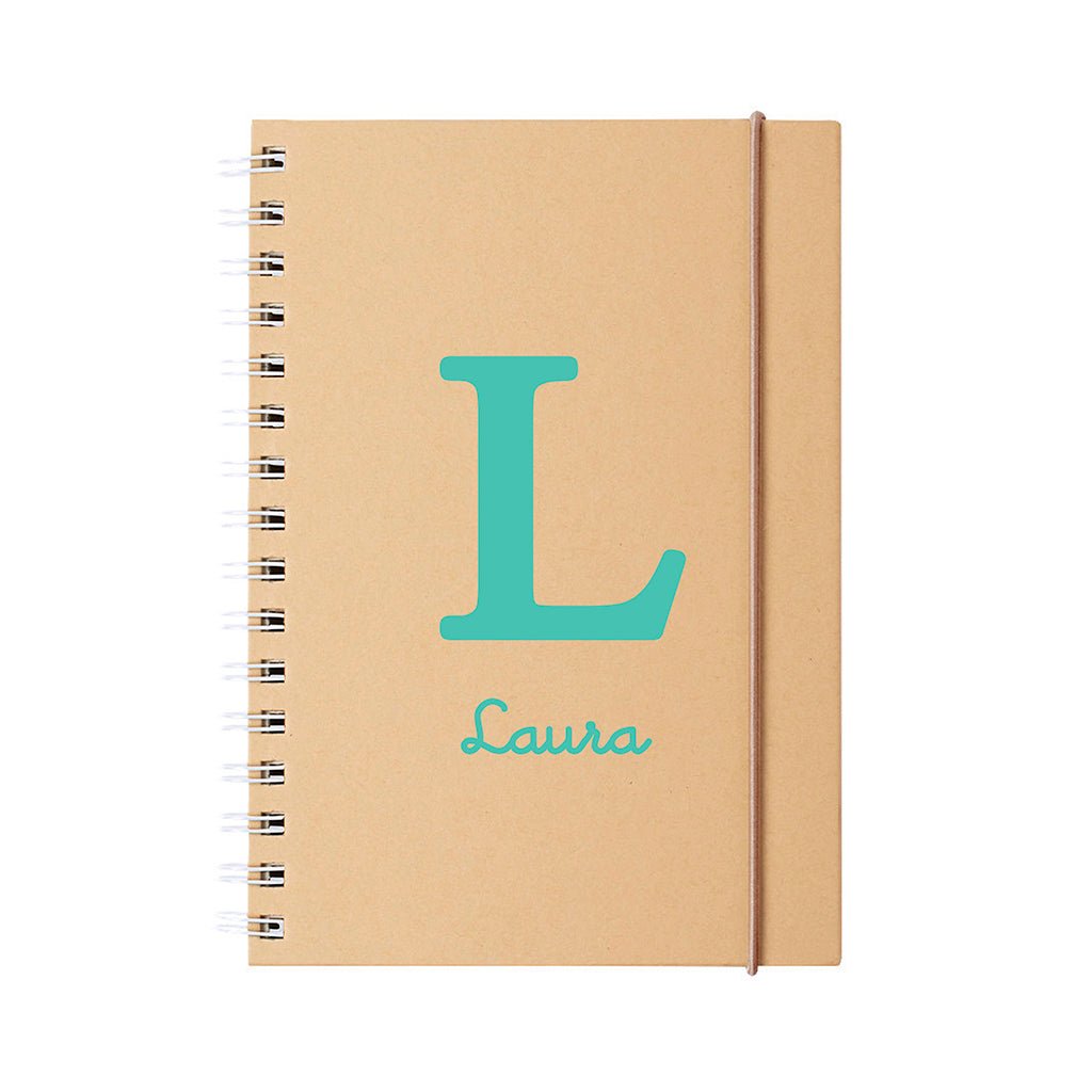 Cuaderno Escolar Personalizado Nombre Inicial Niños #color_Mint