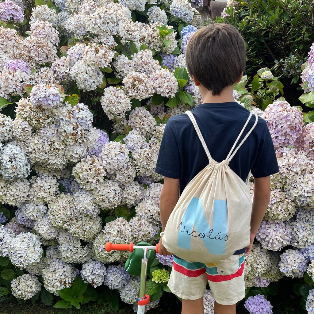 Mochila Inicial Nombre freeshipping - Nicolasito.es #color_Azul claro
