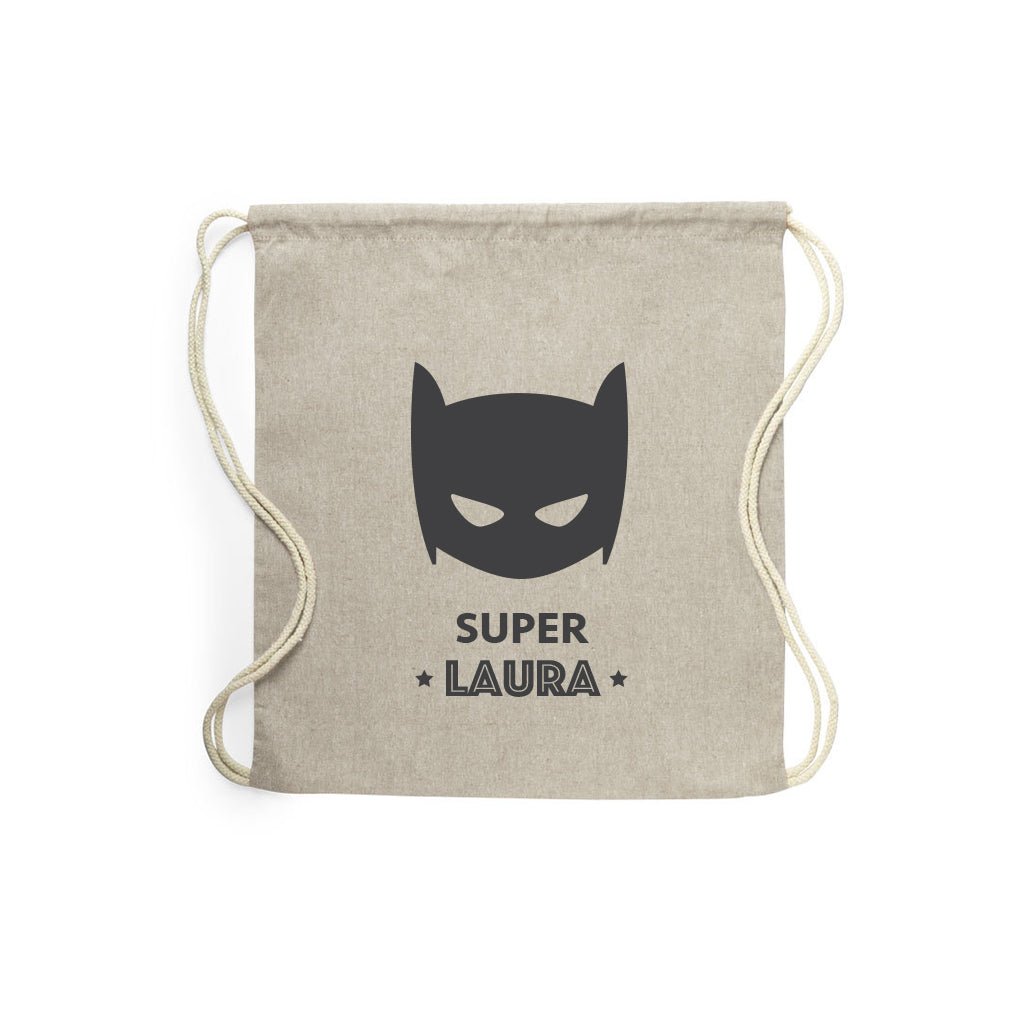 Mochila Natural Tela Dibujo Batman