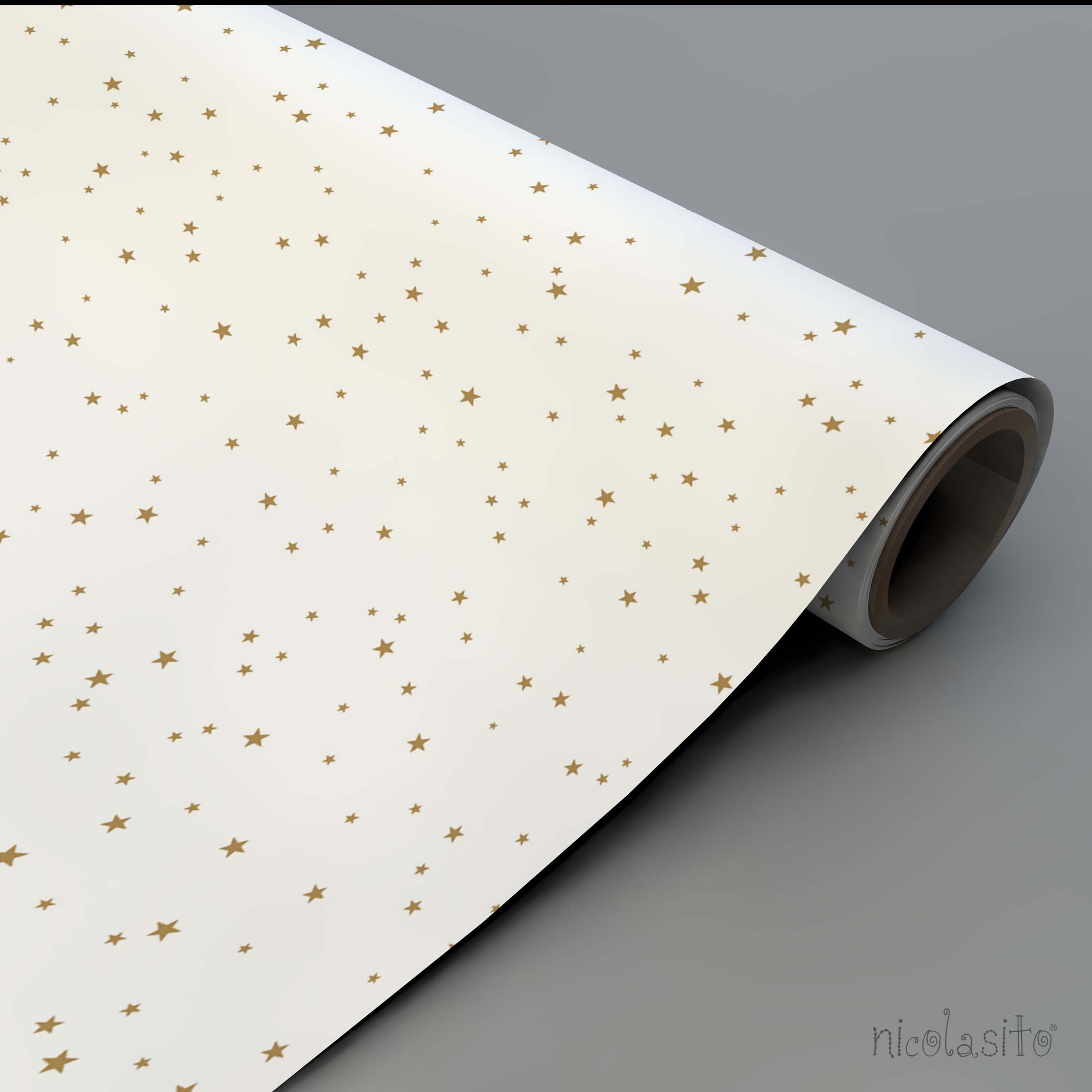 Comprar Rollo Papel Pintado Estrellitas Doradas #color_Oro