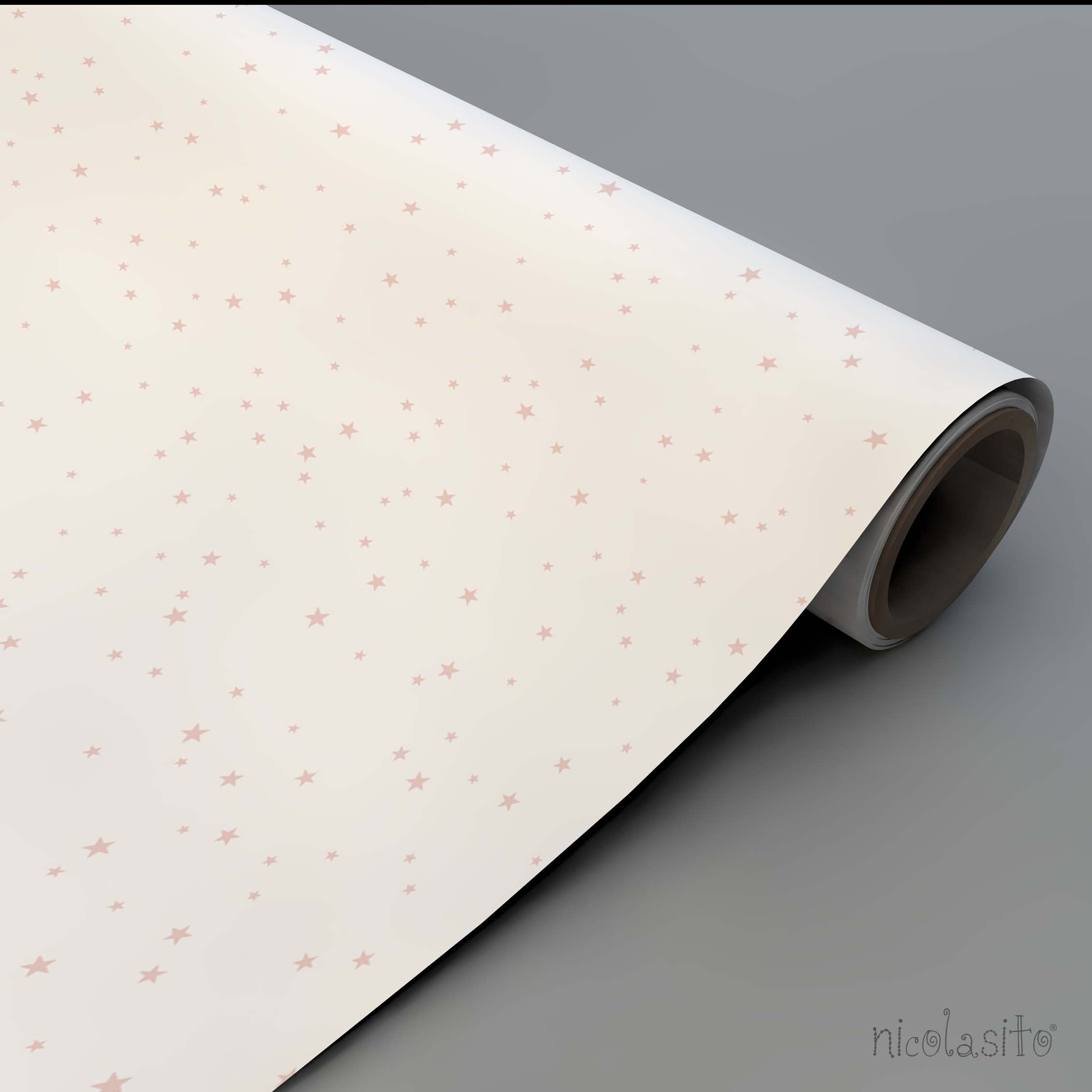 Comprar Rollo Papel Pintado Estrellitas Rosa #color_Rosa