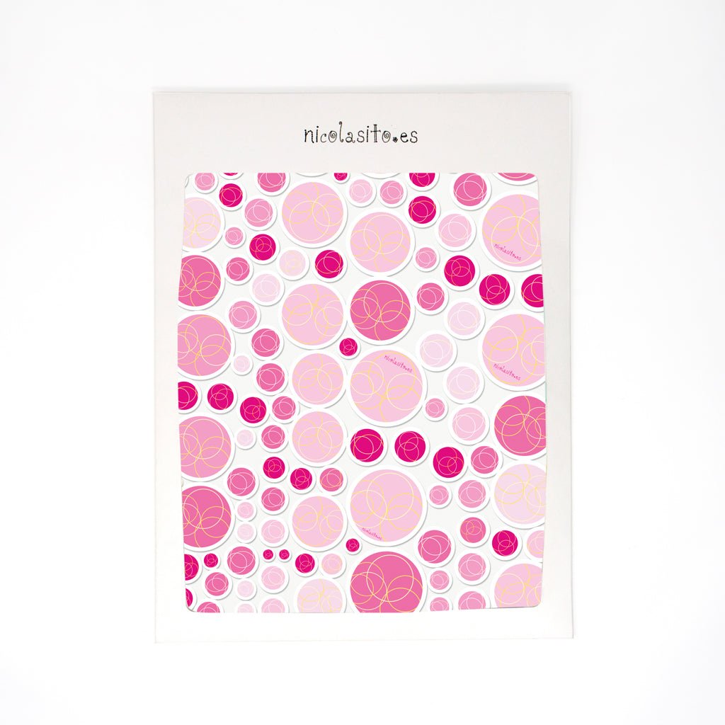 Pegatinas antideslizantes para baños y duchas infantiles Burbujitas rosa #color_Rosa