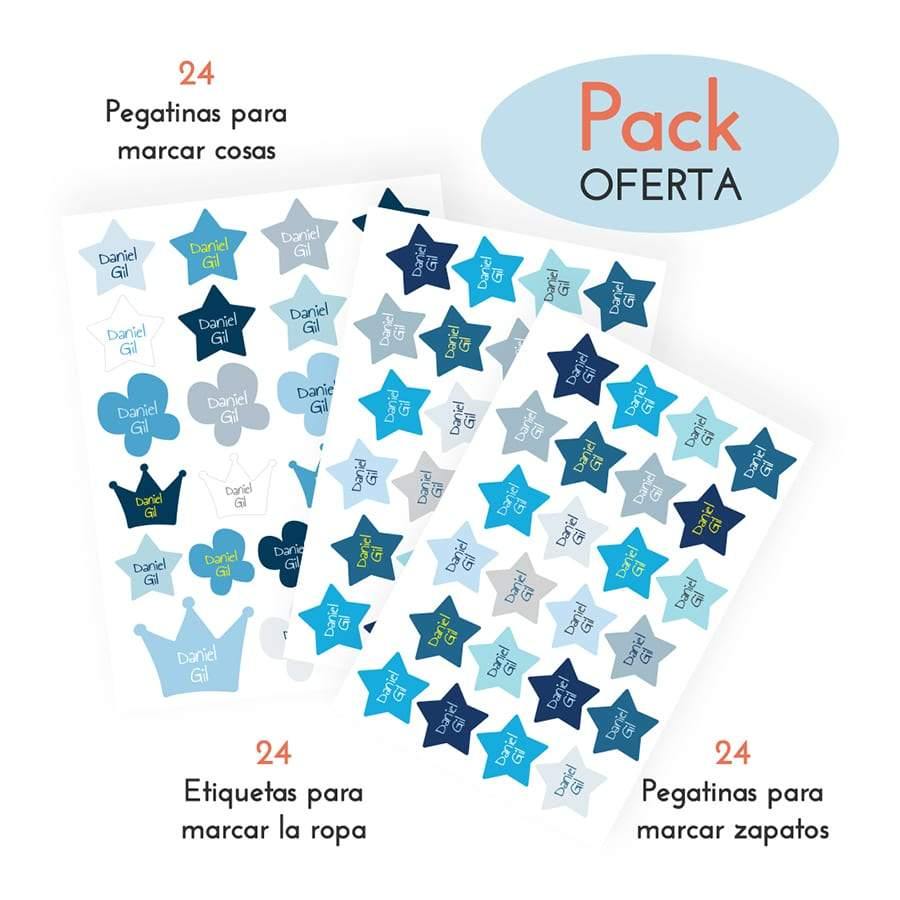 Pack ahorro etiquetas Estrellas - Nicolasito.es #color_Azul