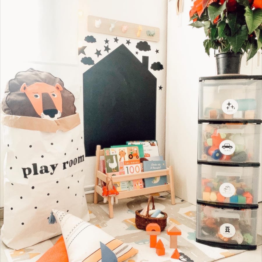 Decoracion infantil almacenaje juguetes decoración saco playroom