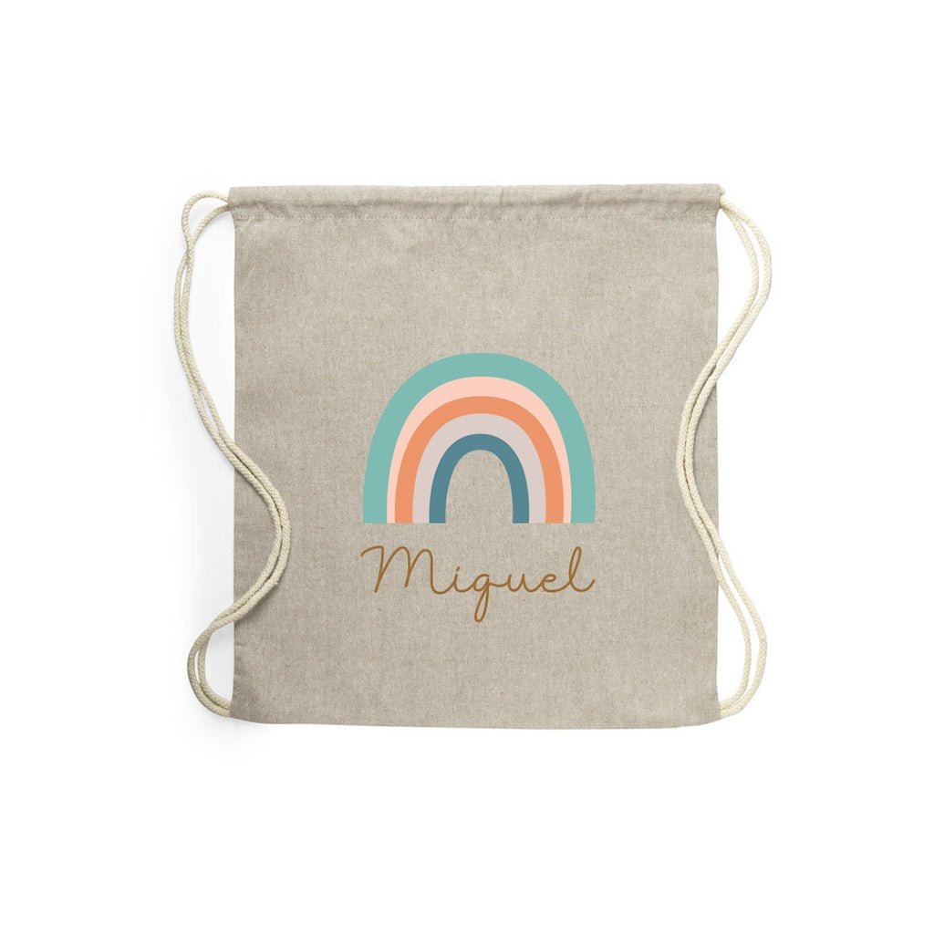 Mochila Personalizada Infantil Nombre Arcoiris