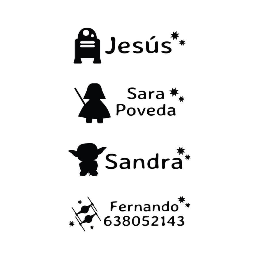 Sellos marcar ropa personalizados con diseños de Star Wars, marcador textil resistente al lavado para ropa infantil o accesorios - Nicolasito.es