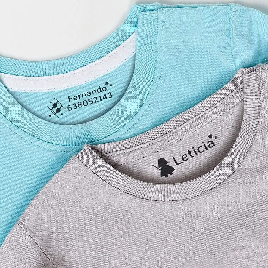 Sello para marcar ropa Star Wars aplicado sobre camiseta infantil, tinta textil lavable y duradera ideal para prendas del colegio o guardería - Nicolasito.es