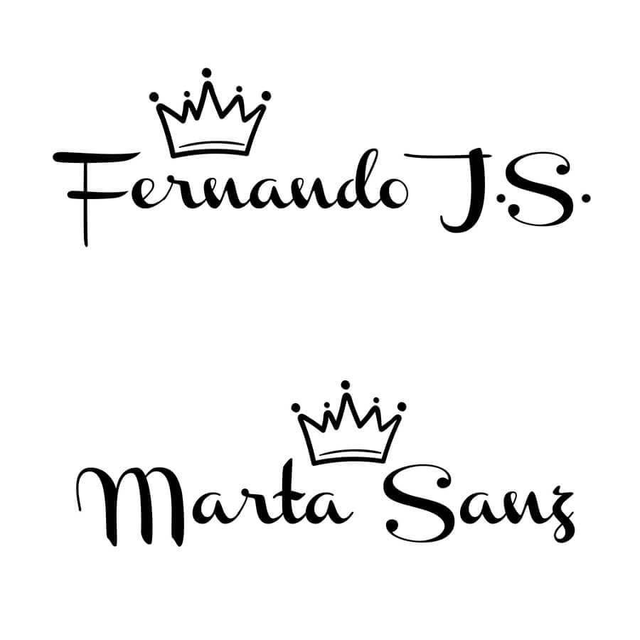 Primer plano del sello marcar ropa Corona Channel, diseño con corona y texto personalizable, marcador textil lavable y fácil de usar - Nicolsaito.es