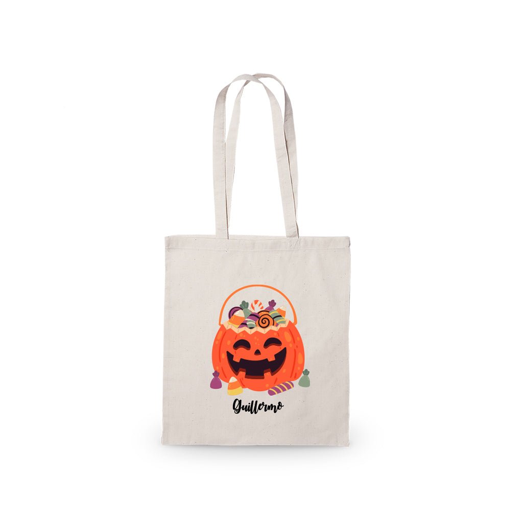 Bolsa Halloween personalizada Calabaza para guardar caramelos Nicolasito.es