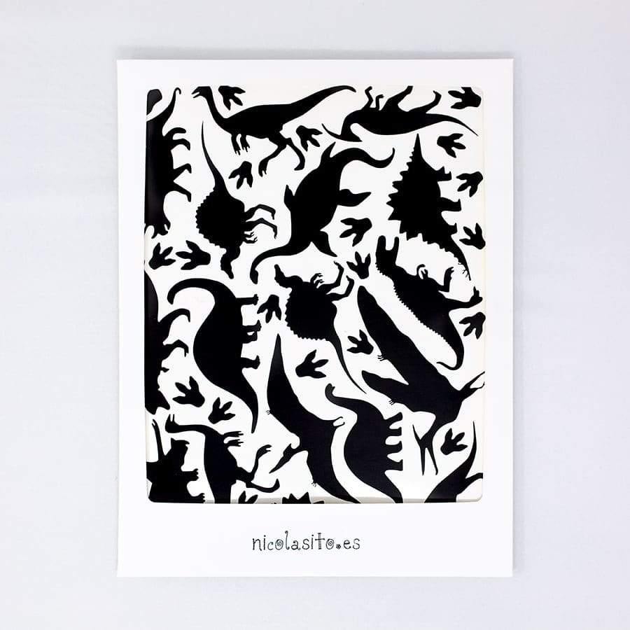 Packaging del vinilo decorativo dinosaurios para envío seguro - Nicolasito.es #color_Negro