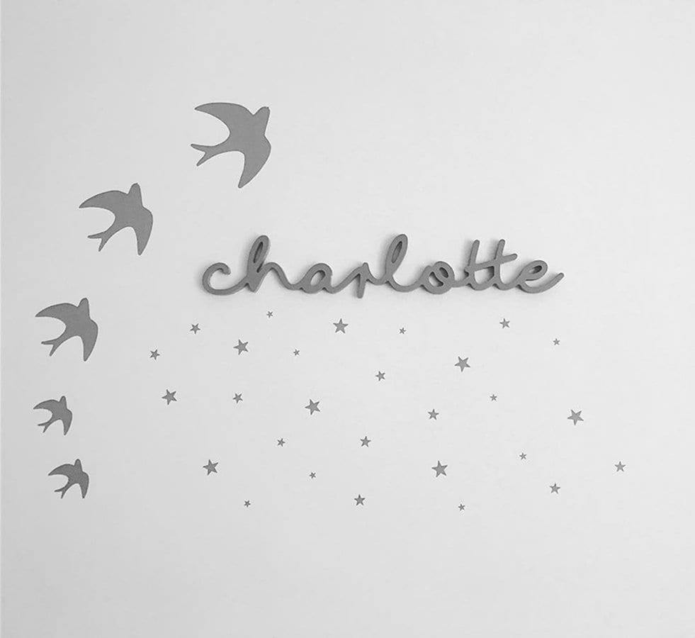 Nombres en Madera para decoración de pared infantil. www.nicolasito.es #color_Gris Claro
