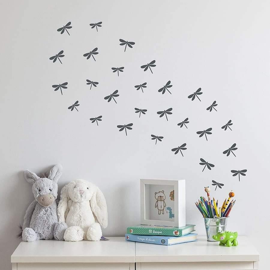 Vinilo pared libélulas removible ideal para decorar dormitorios - Nicolasito.es
