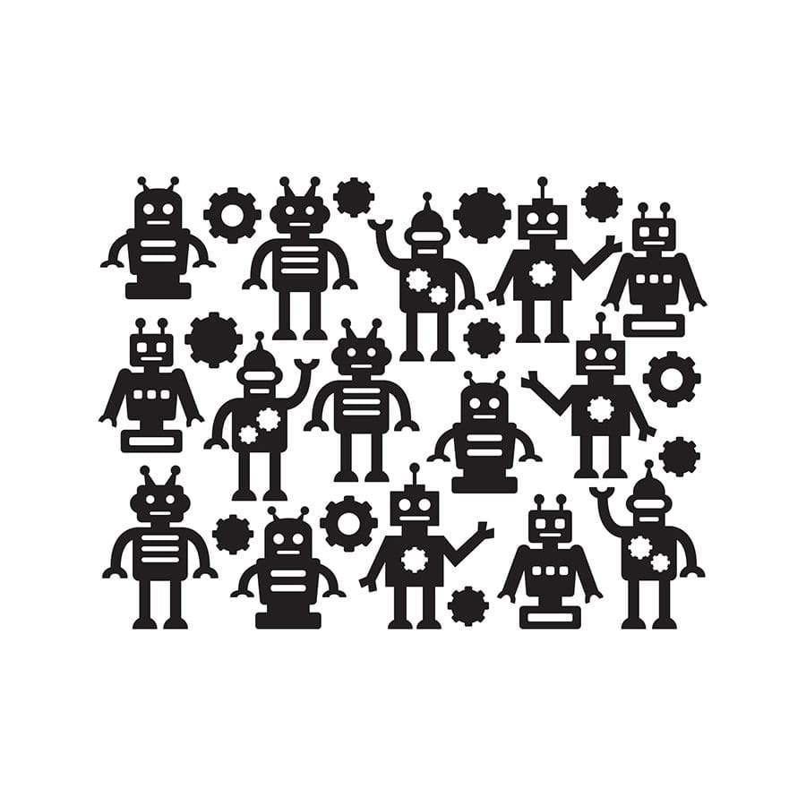 Vinilos infantiles decorativos Robots Nicolasito