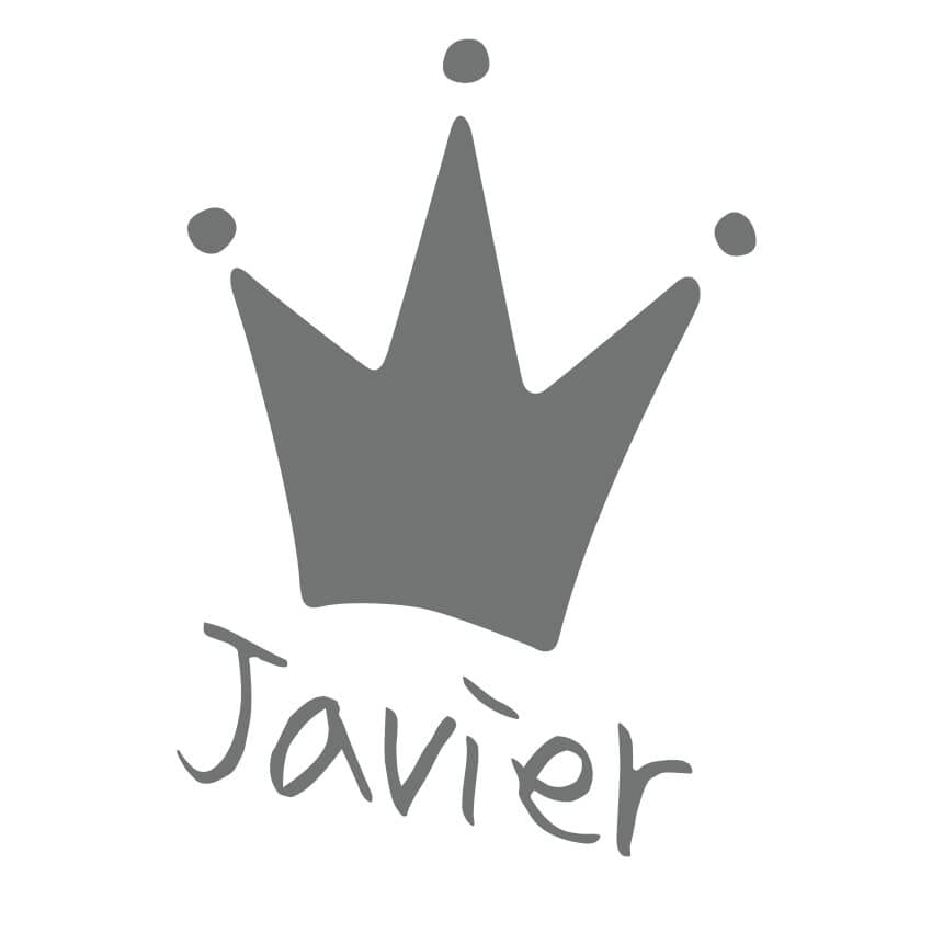 Detalle del vinilo personalizado infantil Corona en color gris oscuro, diseño moderno y versátil para habitaciones de niños o niñas - Nicolasito.es #color_Gris oscuro