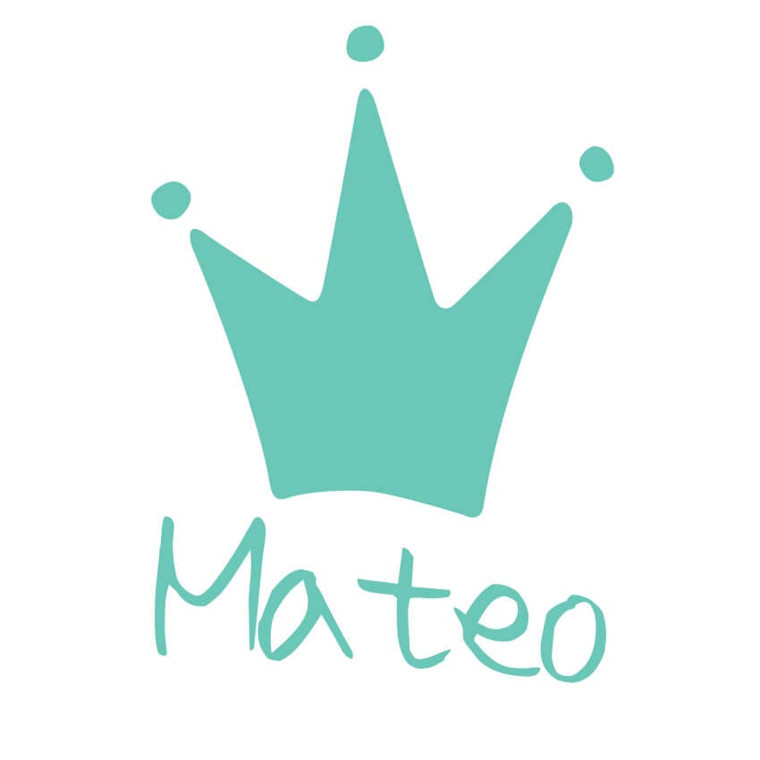 Detalle del vinilo decorativo Corona personalizado en color verde, estilo natural y suave, perfecto para dormitorios infantiles con tonos neutros - Nicolasito.es #color_Mint