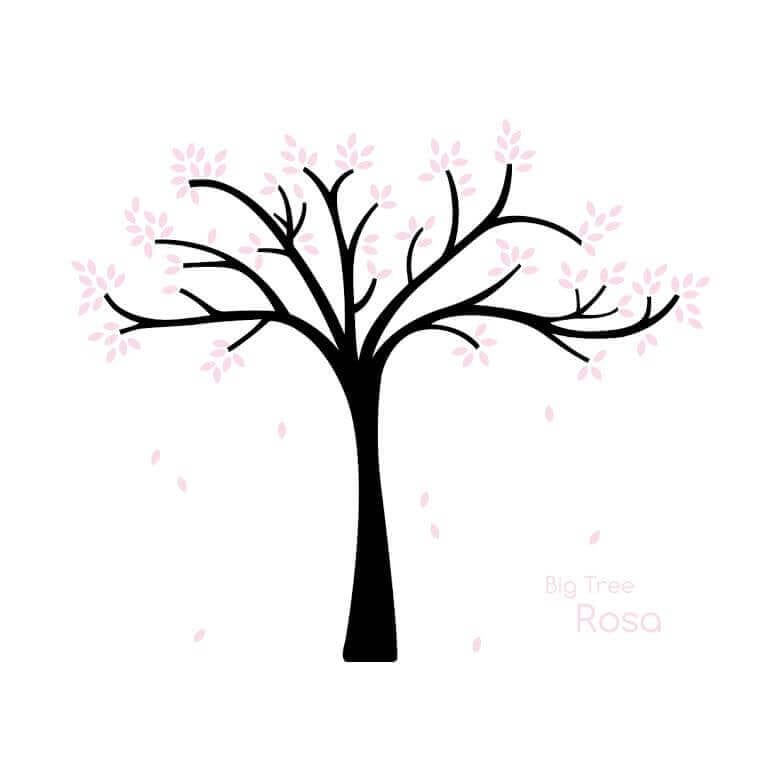 vinilo decorativo de árbol grande rosa de nicolasito #color_Arbol hojas Rosa