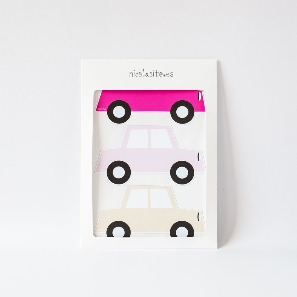 Packaging del vinilo decorativo coches Fiat en caja protectora para envío seguro - Nicolasito.es #color_Rosa