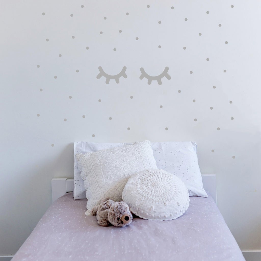 Cuarto infantil decoración vinilo Ojitos #color_Gris claro