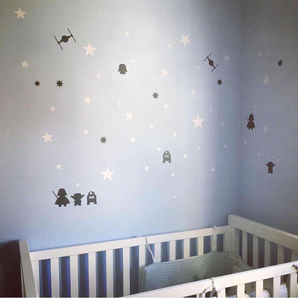 Decoración vinilo Star wars pared cuarto del bebé #color_Gris claro