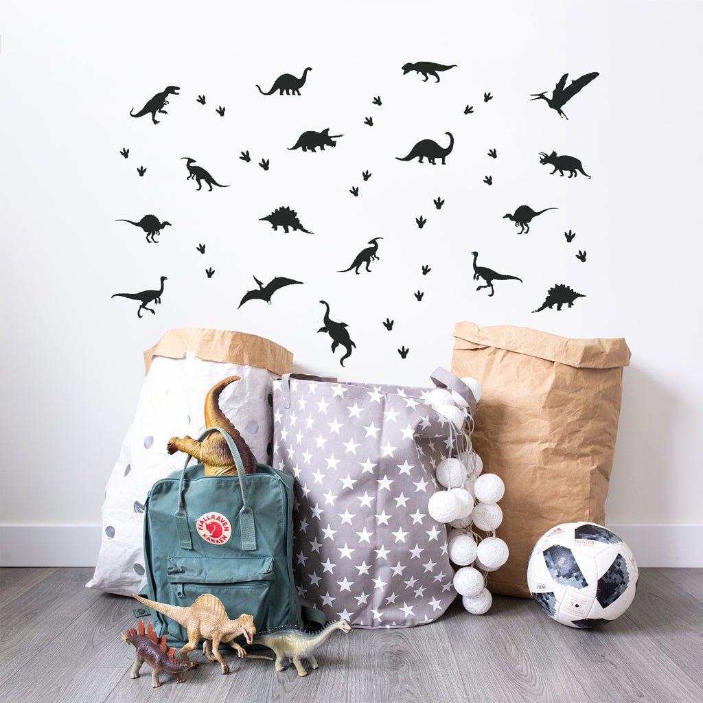Decoración pared infantil vinilo decorativo dinosaurios - Nicolasito.es #color_Negro