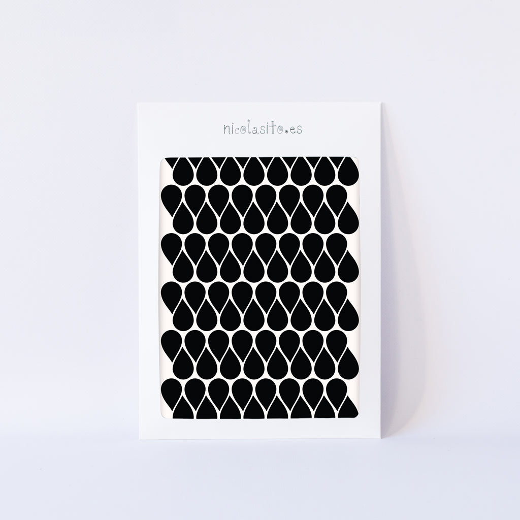 Vinilo gotas de lluvia negro #color_Negro