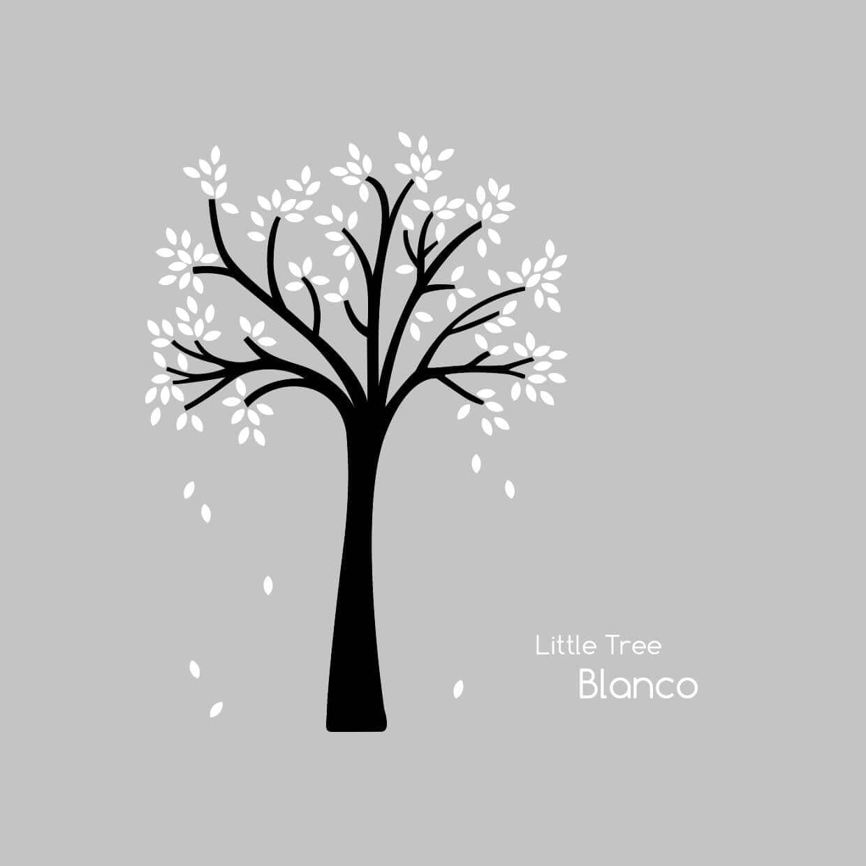 vinilo árbol pequeño de hojas blancas de nicolasito #color_Arbol hojas Blanco